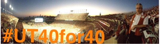 GeofSloanSr's tweet photo. Supporting #UT40for40 and #UTEntry for 40for40 Challenge. Me and a few of my 105,000 favorite friends at DKR with @LHAB @LonghornBand and @TexasFootball https://t.co/4i0SddjjSc