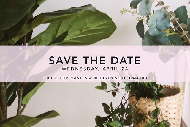 Save the date!! It has been WAY too long since our last workshop and we miss crafting with you all!! Join us April 24 for a workshop for all you plant lovers (green AND black thumbs welcome!!). 🌿💕 Details and registration coming at you soon!
.
Be sur… ift.tt/2I74DGl
