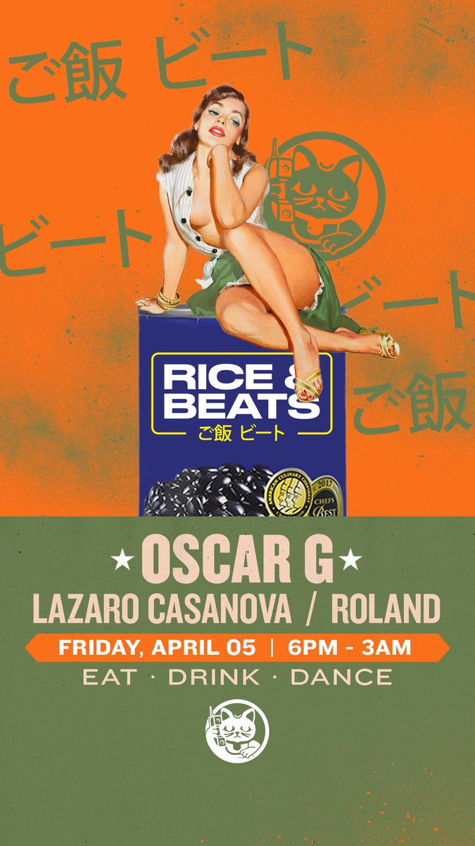 305 
••••
RICE and BEATS
Friday April 5 <a href="/1800luckymia/">1800lucky</a> 
••••••••••••••••••••••••••••••••
• E A T • D R I N K • D A N C E •

DJs
Oscar G
Lazaro Casanova
Roland
6pm - 3am

No Cover
No Dress Code
No Stress
No Mess

something different..