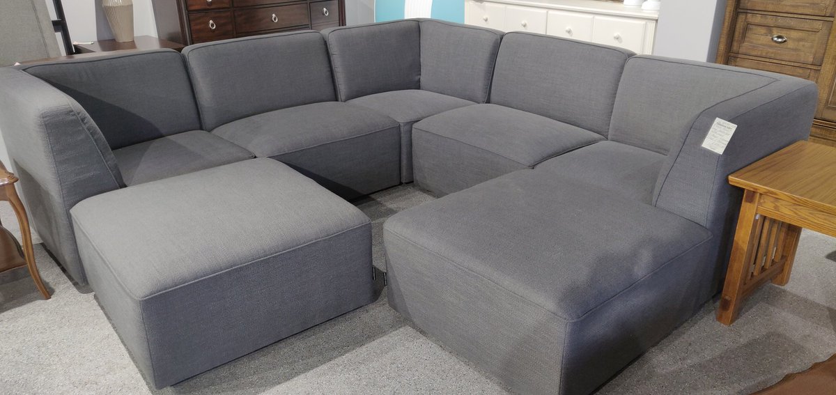 Rearrange this 7 piece modular sofa to fit perfectly in your home! 
35084-223 7 Piece Blue/Grey Modular Sectional (2 Chair, 1 Corner, 2 End, 2 Ottoman). Our price $1695.00

#yycconsignment #consignment