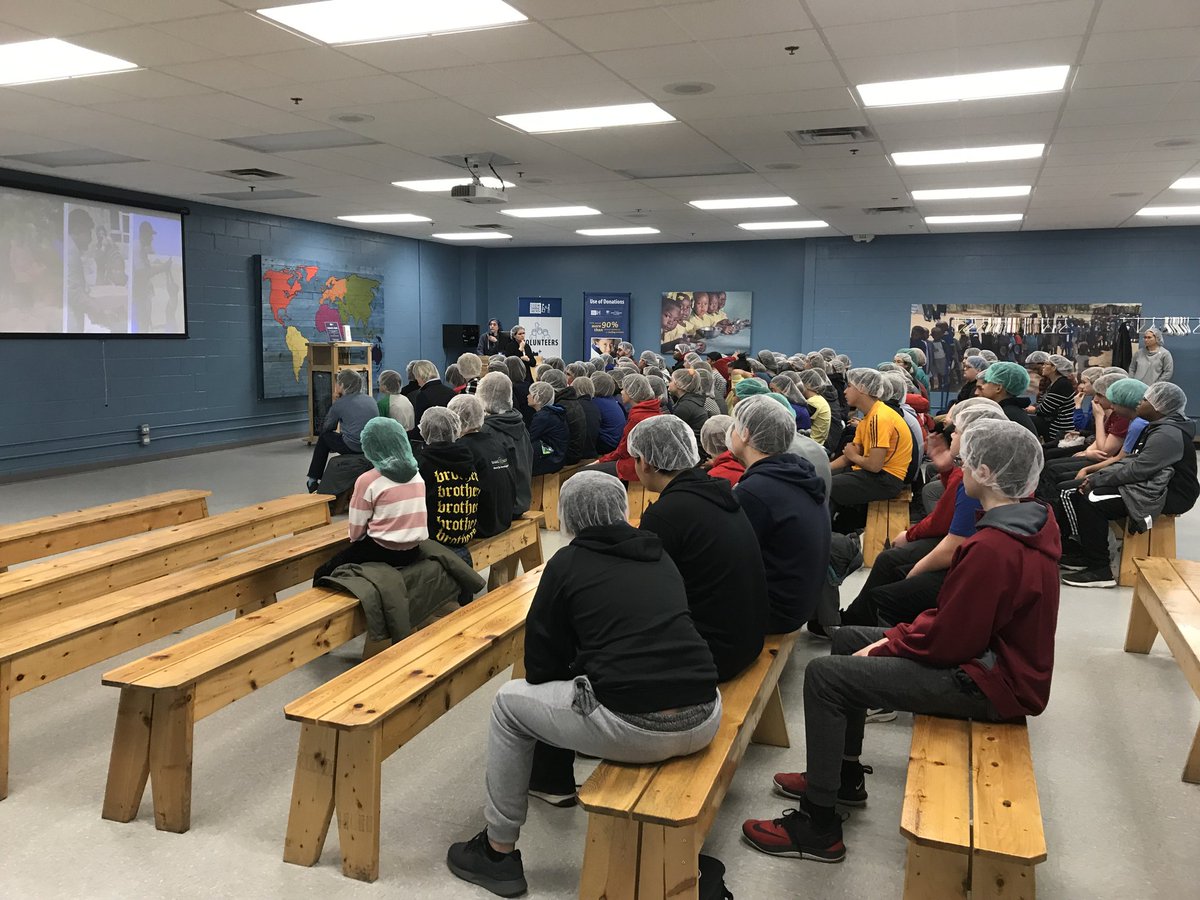 AGBellPrincipal's tweet photo. 7th graders from our neighborhood, options and deaf programs all went to Feed My Starving Children together to package over 56,000 meals. Civics in action at Bell! @AGBellSchool #fmsc_org https://t.co/f2MEBkK8Vv