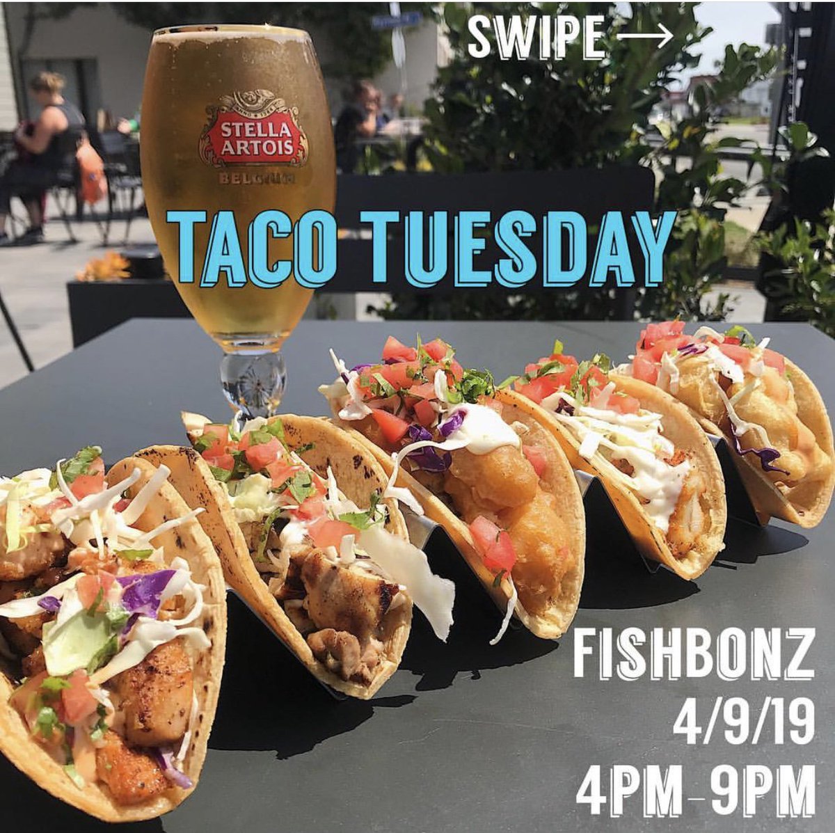 FishBonzGrill's tweet photo. This Taco Tuesday 4.9.19, join us at our Costa Mesa store, show this post, and get your FIRST Battered Fish Taco on us! Must show this post to redeem. Deals on cold beer on tap as well!
#fishbonzseafoodgrill #costamesa #orangecounty #ocfoodie #TacoTuesday #fishtaco #FreeFood https://t.co/2GLix56Ftt