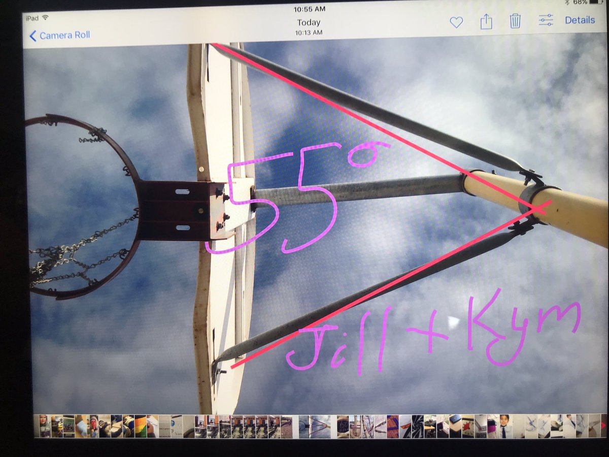 mtmsgrade6's tweet photo. We can’t help it, we are seeing angles everywhere! #teachoutside #tlap #mathonthemove https://t.co/PuBveCmVB2