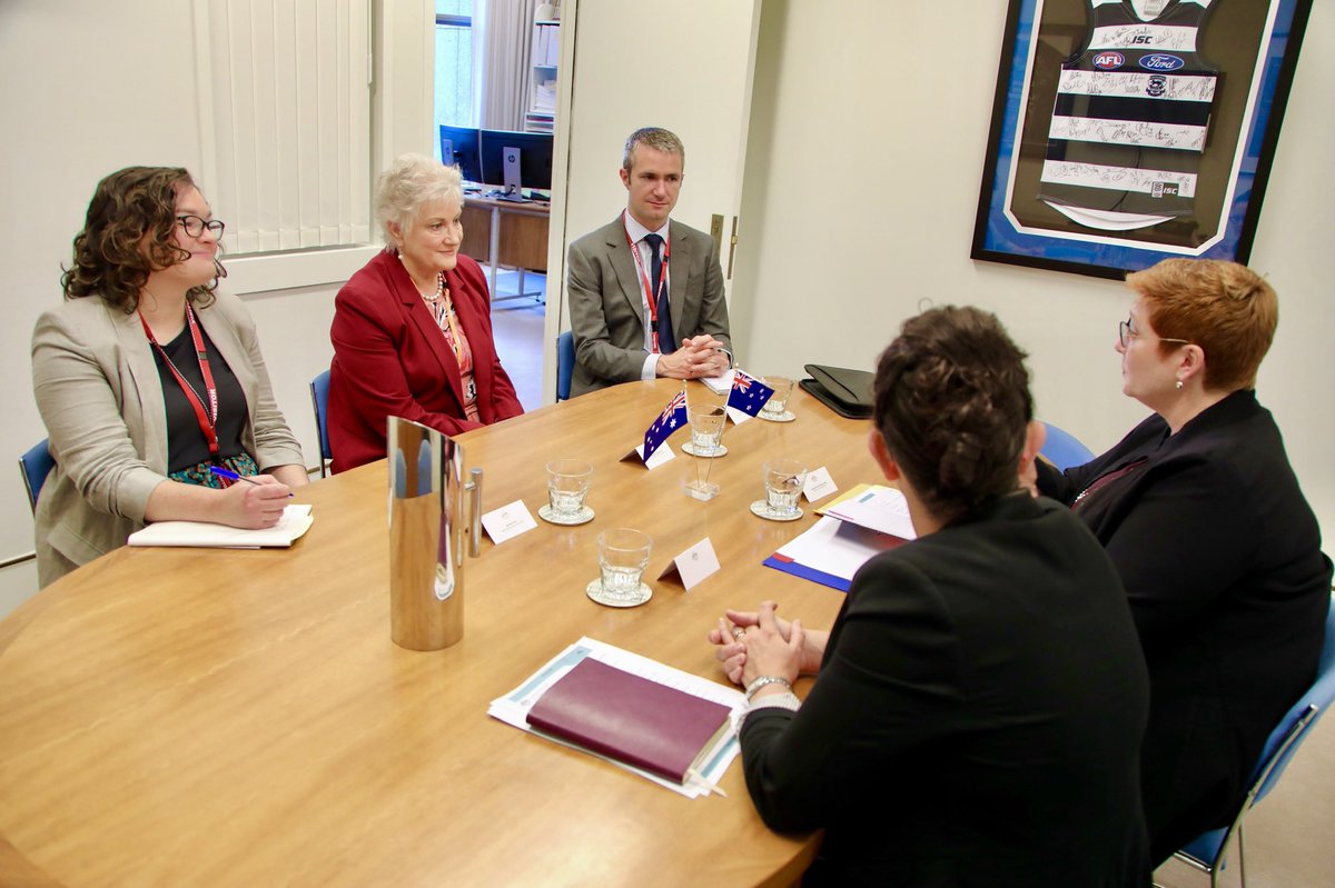 MarisePayne's tweet photo. Very pleased to meet today with New Zealand High Commissioner Dame Annette King, who has been busy around Australia since she arrived! We look forward to continuing to build our unique Trans-Tasman partnership. 🇦🇺🇳🇿 https://t.co/zn0f2qIIJI