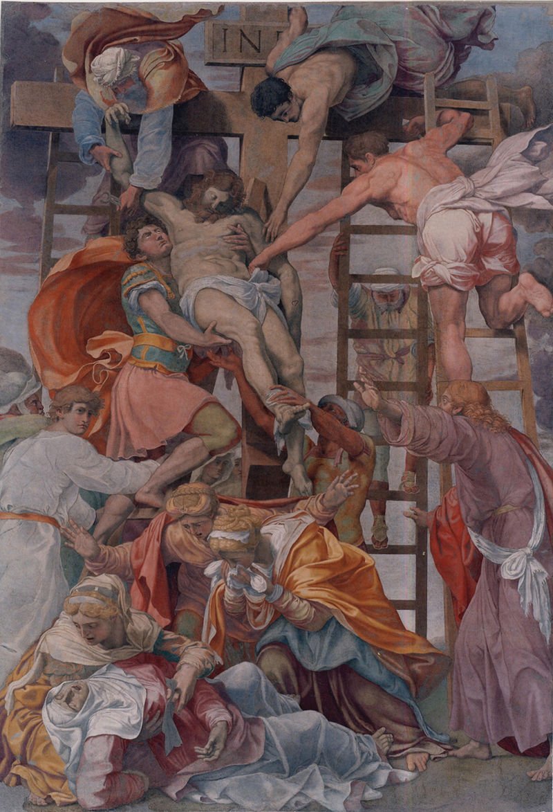 Oggi nel 1566 moriva il pittore #DanieleRicciarelli, meglio noto come Daniele da Volterra o il Braghettone.

(DISCESA DALLA CROCE, anno 1545 circa, Chiesa della Trinità dei Monti, #Roma).

#4aprile.
