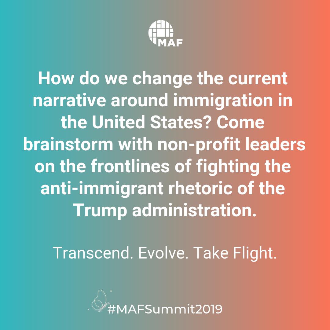 MAFpajarito's tweet photo. 🦋 Transcend. Evolve. Take Flight. #MAFSummit2019
#transcend #evolve #takeflight #migration #immigration #missionassetfund #socialchange #nonprofits #tech #finance #sanfrancisco https://t.co/OljHPrdHCc