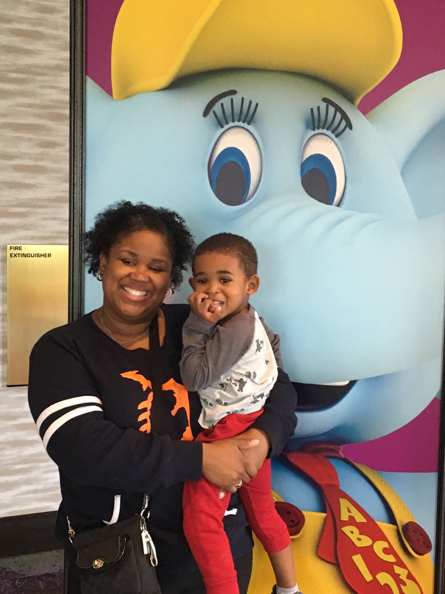 SocialiSpeaking's tweet photo. He was so excited to see Bubbles!! 💙 Welcome to #TLECON19 @TheLearningExp https://t.co/WdymWDW4l4