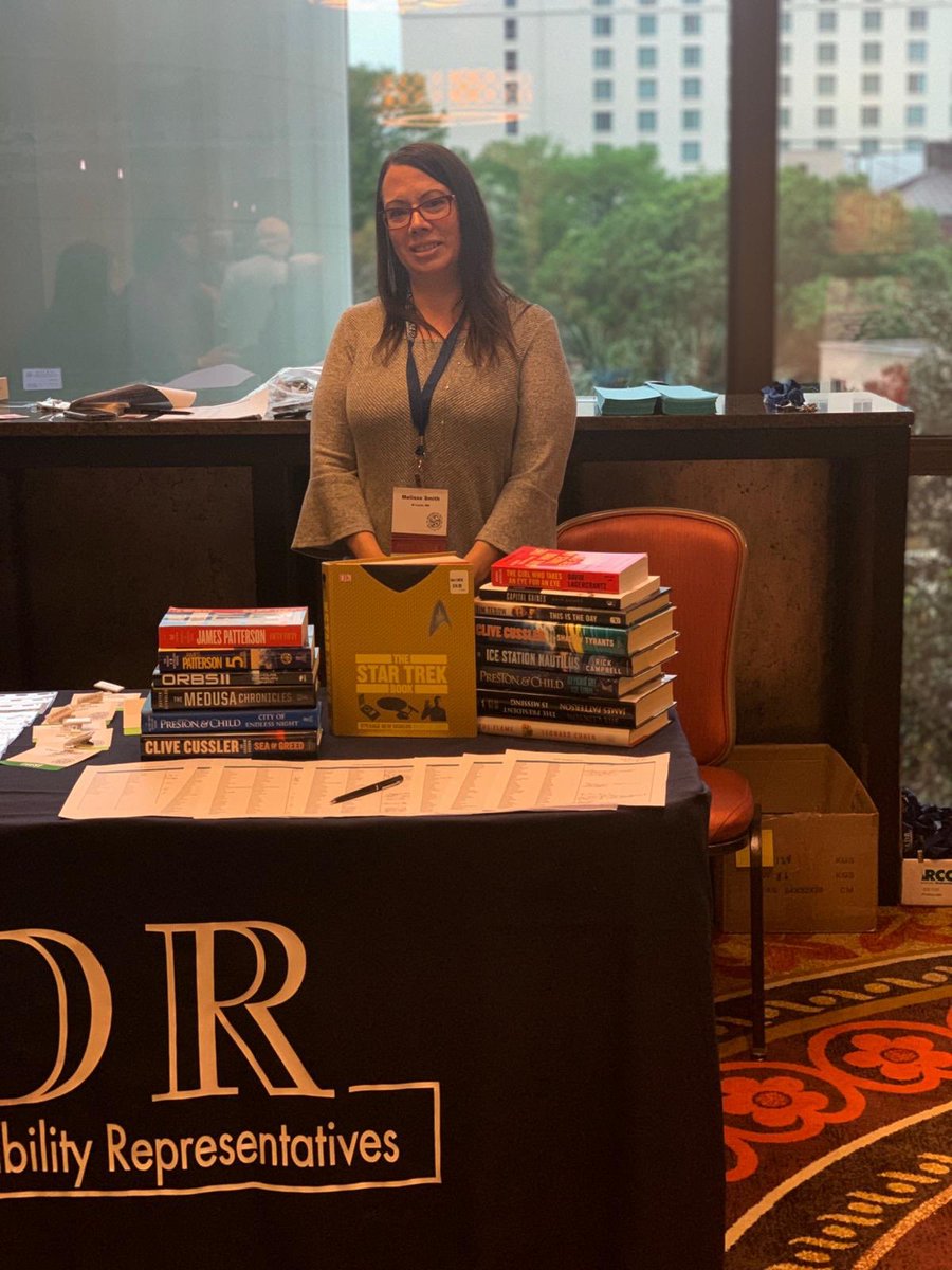 melissaey's tweet photo. Collecting books for the local USO at the National Association of Disability Representatives (NADR) Conference in San Antonio. #NADR #USO https://t.co/36KregAxo8