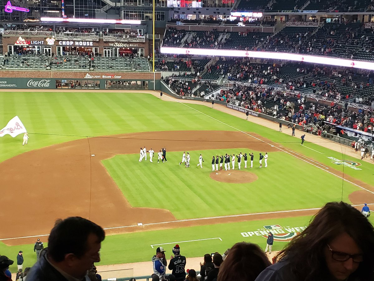 LLopezDMS's tweet photo. Finally home (couldn't talk Joel into staying for tonight's game) and realized I didn't post anything from the actual game! To be honest, I was just way to excited. @SunTrustPark and the @BatteryATL are AMAZING! #chopon #DMSGensOnBreak https://t.co/B7ADkKXTWb