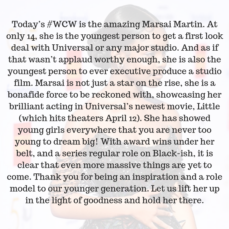 itsgabrielleu's tweet photo. Today’s #WCW is the amazing @marsaimartin. At only 14, she is the youngest person to get a first look deal with a major studio AND is the youngest person to ever executive produce a studio film. Truly in awe of her. More on this role model below ⬇️ https://t.co/UKIFHsw5PO