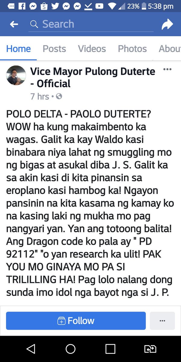 labansatangadds's tweet photo. @RenCutey @doctorluckmd @LPSalot @rudz6ki9 HULI KA NA PAOLO DUTERTE https://t.co/xJ4t9zFXU3
