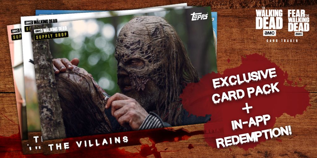 ToppsDigital's tweet photo. Hey @WalkingDead_AMC fans! We’re proud to announce @ToppsTWD is included in the latest #TWDSupplyDrop. Feast your eyes on these exclusive cards, available ONLY in #TWDSupplyDrop! 
Sign up: https://t.co/SXggq81Gff 
Download #TWDCT: https://t.co/EMQYDmZndR https://t.co/VU3oLltfRJ