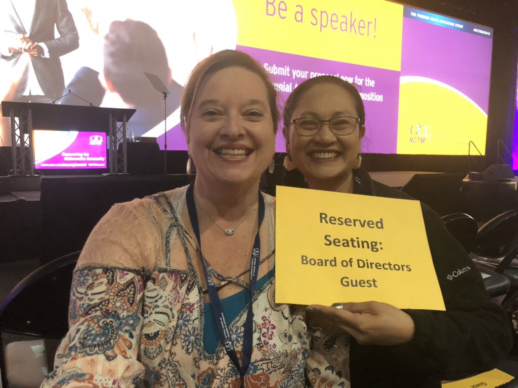unt_drp's tweet photo. So excited to be supporting @TrenaWilkerson as she takes the stage as the NCTM President Elect! #NCTM2019 https://t.co/aMOIRHVExH