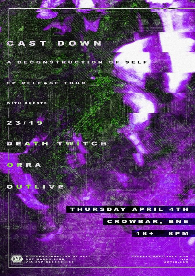 CrowbarBris's tweet photo. TONIGHT | Cast Down 

Melbourne's @castdownhc is deconstructing all expectations in metal/hardcore genres.
Joined by @2319band + @deathtwitchperth + @orra.viii + @outliveaus

THURSDAY 4TH APRIL
Doors 8PM | $15 on the door
CROWBAR BRISBANE 18+ https://t.co/QXCTCPJ449