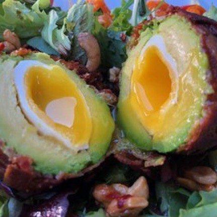 A soft boiled egg, inside a bacon wrapped avocado, HWHAT?! #ketogenic #keto #ketodiet #ketosis #lowcarb #ketogenicdiet #lchf #ketolife #ketorecipes #lowcarbhighfat
#ketofood #ketolifestyle #ketoweightloss
#ketocommunity #weightloss