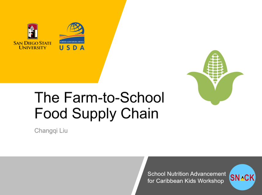 Dr. Changqi Liu discussed the benefits of farm to school programs and strategies for successful implementation of such programs. @SDSUENS