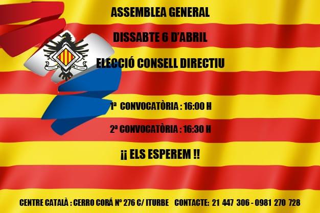 CCATAsuncion's tweet photo. Apreciad@s Soci@s... Les recordamos que este sábado, día 6 de abril, se reanudará la Asamblea que el mes pasado quedó en cuarto intermedio. La primera convocatoria es a las 16:00 horas y la segunda a las 16:30.

Us hi esperem a tots ! https://t.co/gPndPyBhYB