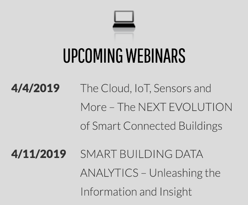 RealcommEvents's tweet photo. Our webinars were created to provide quality education on the latest technology solutions for the commercial and #CRE marketplace. Learn more: https://t.co/BzRzEn3cla 

#realcomm #smartbuildings #DataAnalytics https://t.co/rgRE4K4ZEm