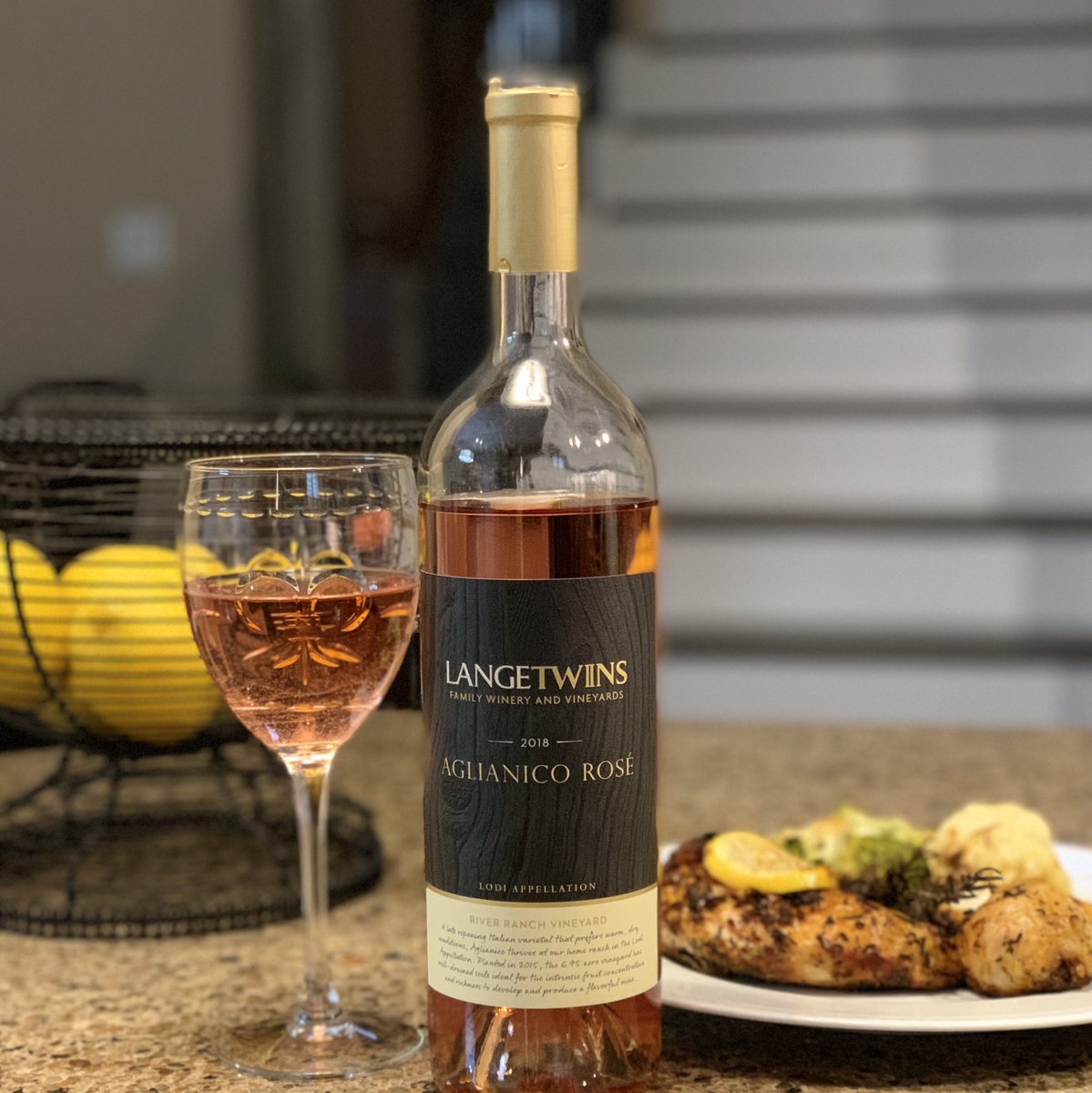 CorksConcierge's tweet photo. I love #Campania and I love #Aglianico so was excited to taste this @LangeTwins #Rosé. Peach, strawberry, orange cream. Delish! So refreshing and that acid! Paired with skillet seared chicken &amp; veggies. #LodiWine @Lodi_Wine @Snooth https://t.co/nz08nXmV6j