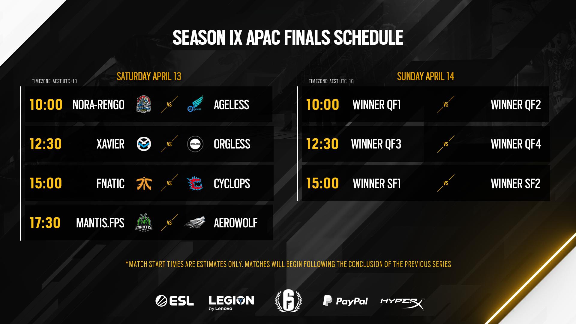 Season 9 Finale Zeitplan (Grafik wurde vor dem Roster Pickup von Cloud9 erstellt)