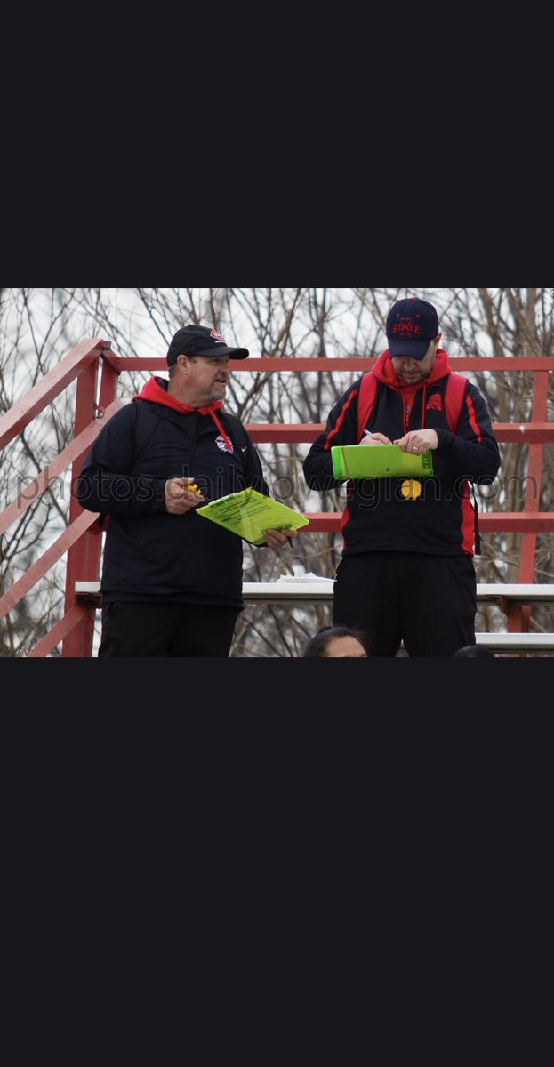 BigCenterville's tweet photo. Little throwback to last years home meet with a pic of two coaches trying to figure out how to use a stopwatch 🤔 https://t.co/Mt8qdIhNYI