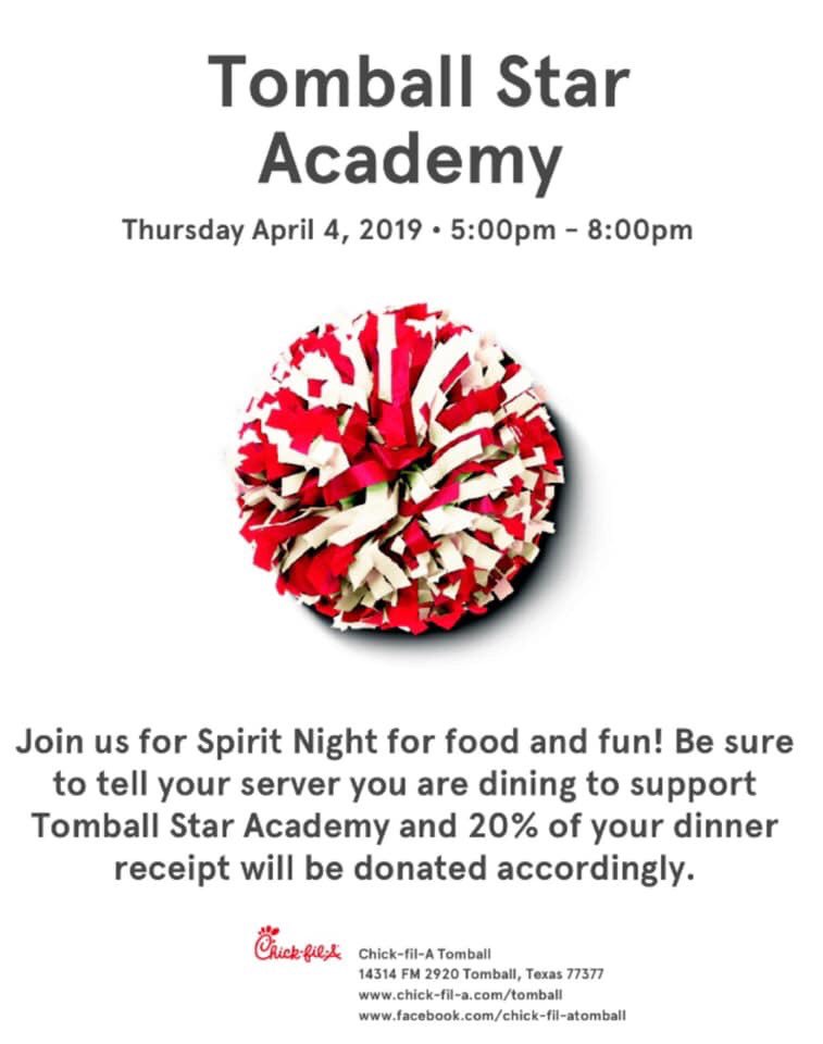 TSAStuCo's tweet photo. Come support TSA Stuco at chick-fil-a night Apr 4th in Tomball 5-8pm @TISDTSA https://t.co/kxtE33FCvS