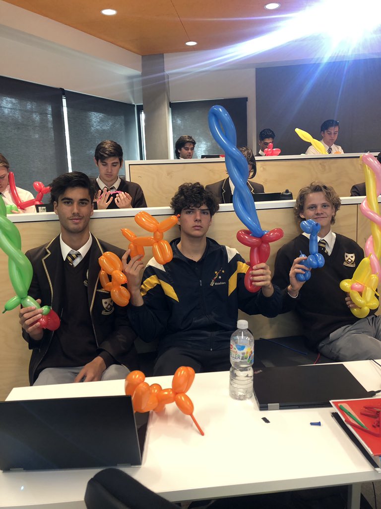 MsTarynBates's tweet photo. How do you learn through observation? VCE #Psychology students @WhitefriarsColl worked through the 5 stages of observational learning by making balloon animals! #WFCLearning #pop #circusclass https://t.co/xGeewf9jZw