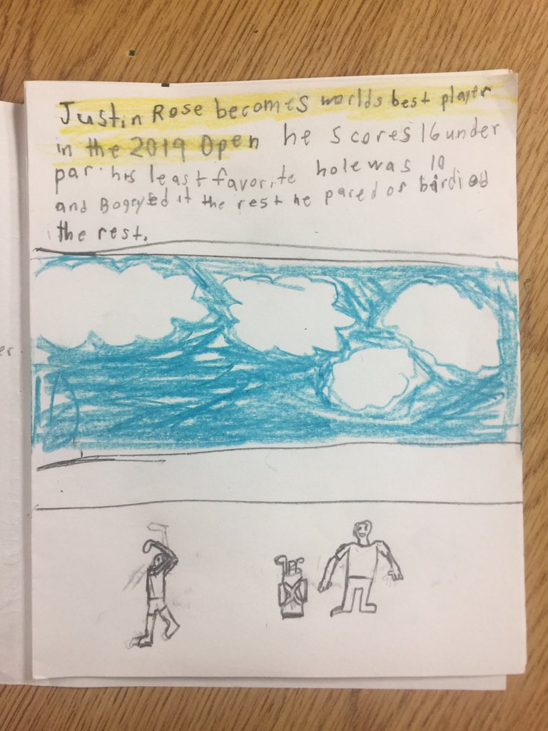 powerteegolf's tweet image. @JustinRose99 this was @powerteegolf’s 9 year old Max’s school project today. Hope his premonition is good!  #RaiseYourGame #LowerYourScore @PGATOUR @TheOpen
