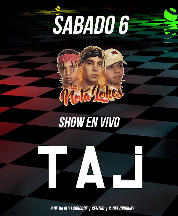 TajDisco's tweet photo. 💣🔥 ESTE SABADO SUÉLTATE 🔥💣 - SHOW EN VIVO DE NOTA LOKOS🤩🎉 https://t.co/lKxy79kT1b