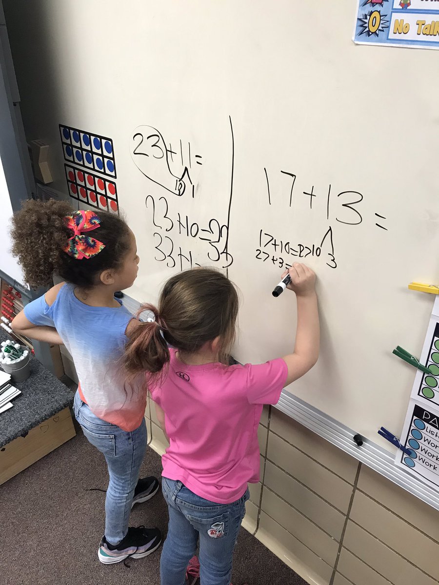 HeusnerFirst's tweet photo. Practicing on the whiteboard makes adding more fun for these first graders! @HeusnerPride @HeusnerMath #WHY305 https://t.co/vCABgFK8mz