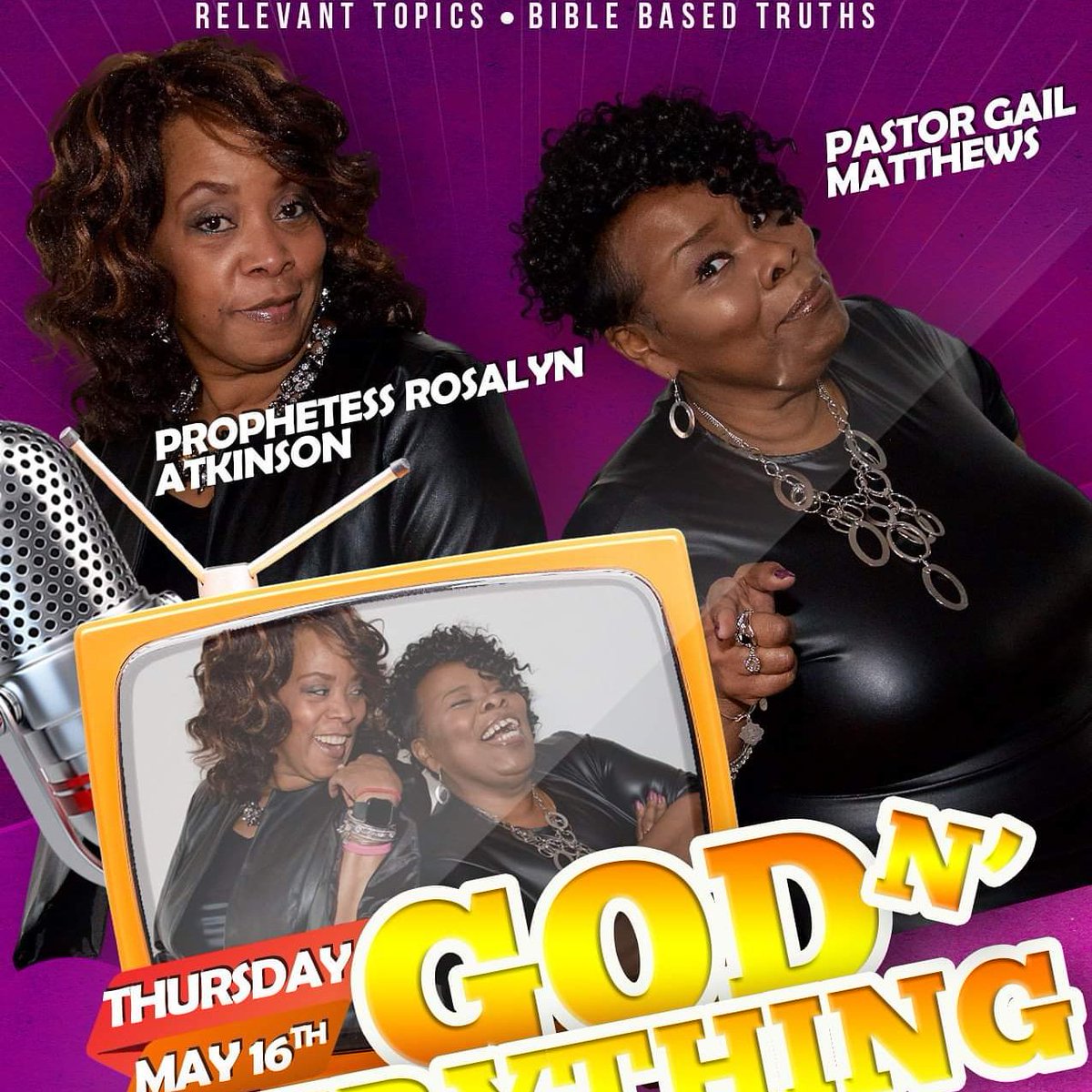 RozAtkinson1's tweet image. You Want To Be In The House For God N Everything FIRST Live Studio Audience Broadcast! Mark Your Calendar, Set Your Alert Thursday, May 16, 2019 Doors Open At 6pm Taping Begins Promptly At 7pm at Quest Community Church 5230 Northfield Rd Maple Hts OH 44137