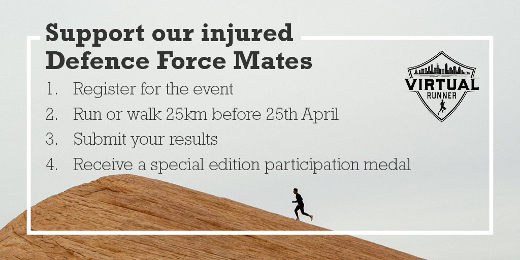 Mates4Mates's tweet photo. This month @virtualrunnerau are fundraising for Mates4Mates through their ANZAC Day Challenge. Be a part of this incredible event and support our Defence Force Mates. Registrations are open nation wide. Share with friends and start the challenge today https://t.co/gEMkTAaebL https://t.co/8237Vw0P2f