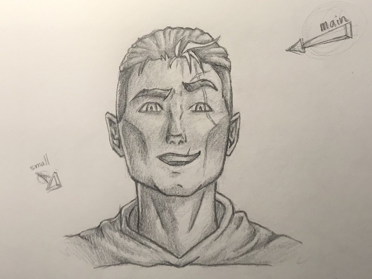 KatAtTownley's tweet photo. I’m proud of this quizzical Fjord I drew for #PubDraw tonight! Shadows this dramatic are new territory for me and lighting is all new... (feat. Maggie the puppy who is a hit for obvious reasons 😉❤️) #CriticalRoleArt https://t.co/dURDbjlCn3