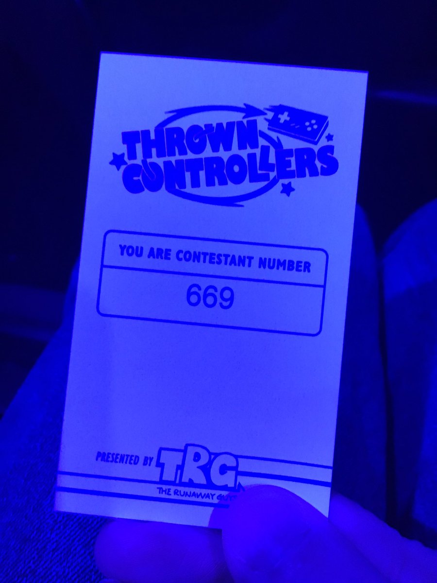 AelitaPandaZ's tweet photo. That was fun. I didn’t get picked but Greg did! Voice is gone but worth it. Thanks a bundle @TheRunawayGuys ! #throwncontrollers https://t.co/wwU3DLlJdB