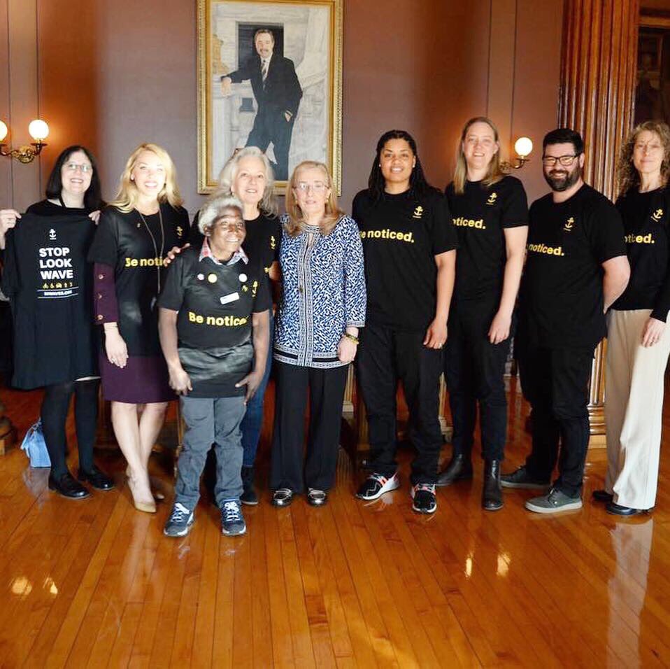BikeNewportRI's tweet photo. Today we were at the RI State House for the introduction of the @RI_Waves resolution, the vote and the recognition of the RI Waves campaign for safer streets across the state - all thanks to Rep @LaurenHCarson
#stoplookwave #dothewave #riwaves @JaiCG_PR @RIPTA_RI @AAASafety https://t.co/4eV11KtVW2