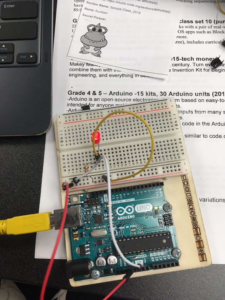 MrsSShepherd's tweet photo. Learned some great ideas on how to use #coding #robotics and #arduino in the classroom at the #geetf workshop. @GEETFO #learningneverstops @GEDSB https://t.co/UenTgWYjkz