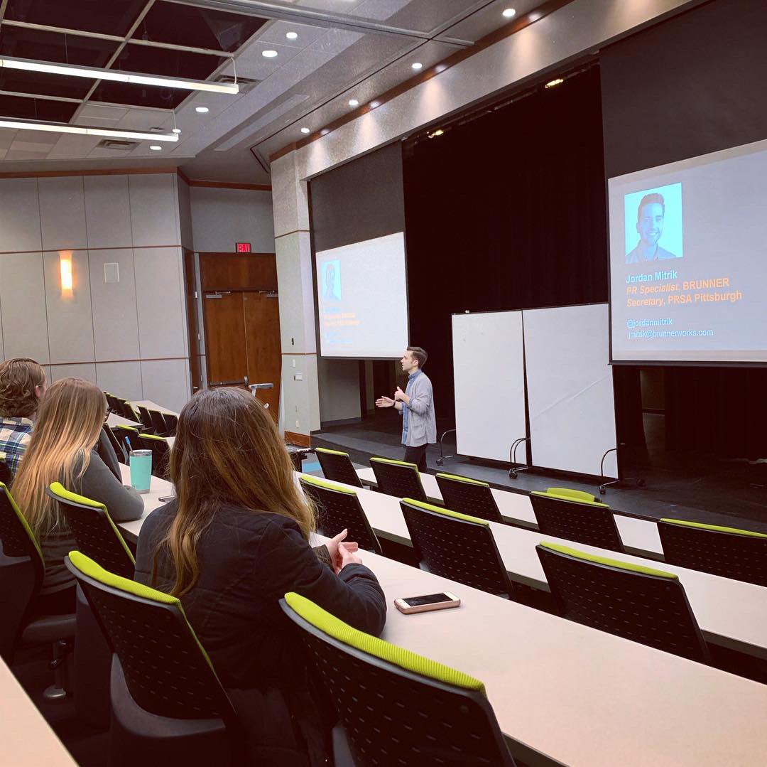 Duquesne_PSE's tweet photo. Tonight our speaker was Jordan Mitrik, PR Specialist for Brunner, thanks for speaking to our chapter! https://t.co/4dG3RZXEOG