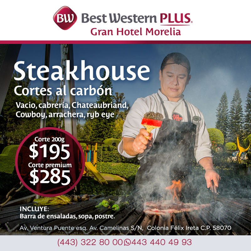 BWPlusMorelia's tweet photo. El mejor sabor de la carne está en nuestros cortes al carbón.
¡Ven y pruébalos! 🍽 https://t.co/XKNtppgmeJ