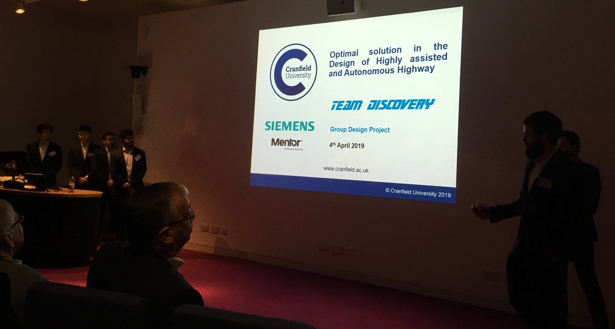 HelenDCareers's tweet photo. The first group of #Automotive Mechatronics MSc’s @CranfieldUni kick off their presentation of Group Design Project https://t.co/UCamxrmiWx optimal solution. Intro from @stefano_on &amp; @Siemens Daniel Clarke. CV’s available @CareersKatrina @cranfieldcareer https://t.co/s7pviupv2u