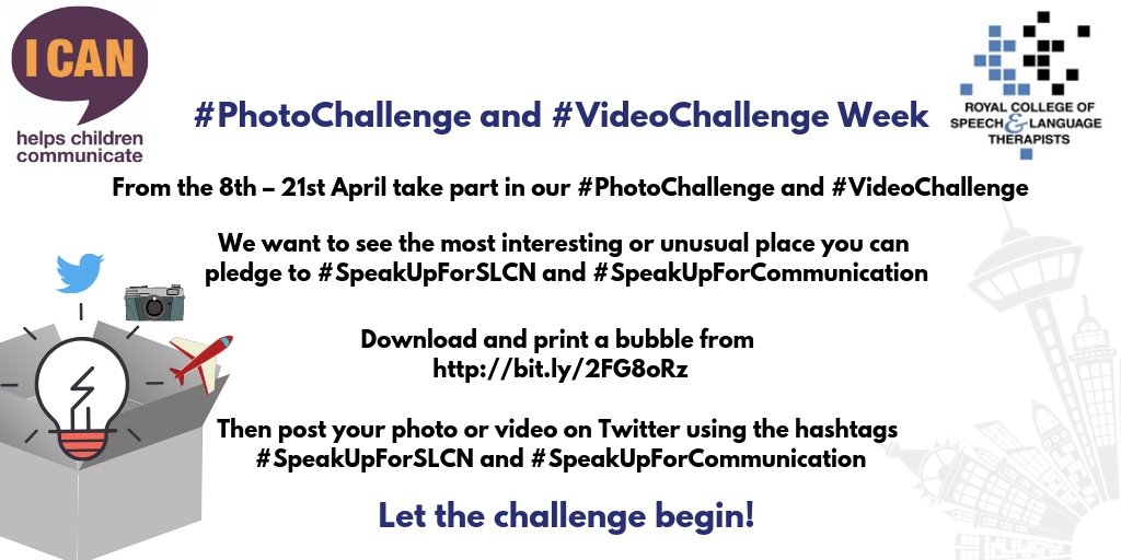 RCSLTpolicy's tweet photo. On #SupportForLongtermSLCN #PledgeDay one thing you could pledge is to take the #PhotoChallenge & #VideoChallenge in weeks 8 & 15 April. Last year the speech bubble got to the #CliftonSuspensionBridge & with #superheroes to the #HumberBridge Where can you get it this year? https://t.co/egteLHV4Xk