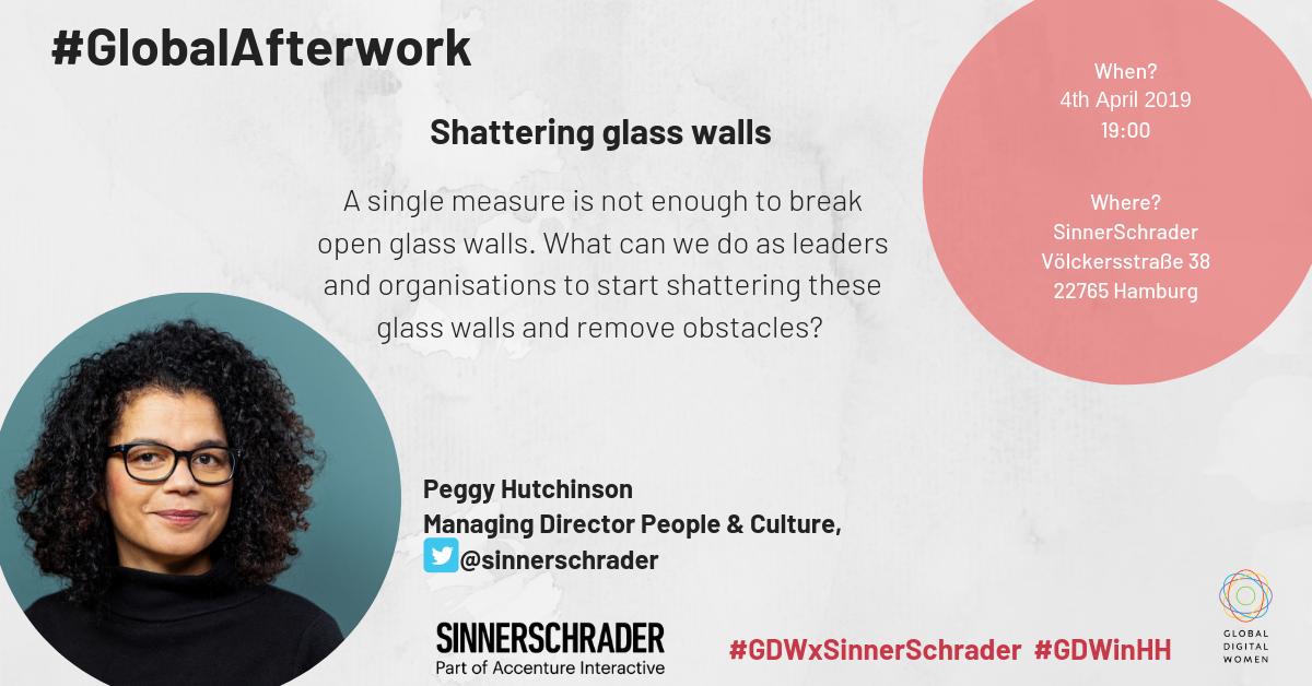 gd_women's tweet photo. ✨#Hamburg Community✨ 
See you TONIGHT at @sinnerschrader for a fascinating discussion on the important topic of shattering glass walls with Peggy Hutchinson. Very interested to hear your thoughts, opinions and experiences on this- Who's coming?🚀
#GDWinHH #GDWxSinnerSchrader https://t.co/OYxU4DFX0d