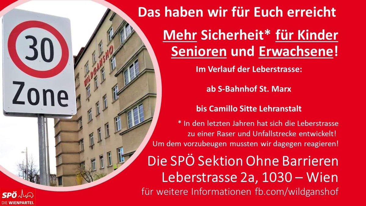 Wir sind für mehr #Verkehrssicherheit ! Sinnvoller 30ger!
#WienLiebe #Wildganshof #Leberstrasse
