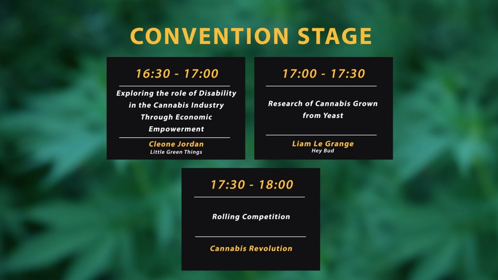 thecannabisexpo's tweet photo. Here is today’s #CannabisExpoCPT workshop schedule! https://t.co/ZFN2N83Ew8