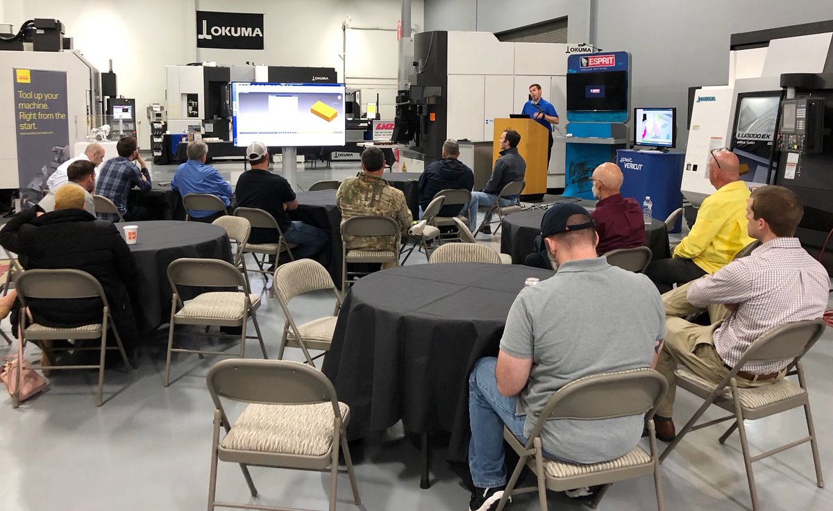 Vericut_france's tweet image. On partage avec vous un aperçu du très interessant &quot;Lunch and Learn&quot; de @OkumaAmerica à Charlotte en Caroline du Nord avec l&apos;équipe américaine de @VERICUT_CGTech avec Chris et Todd qui ont effectué une belle démo 😃
#CNCsimulation #Simulation #CNCmachining #VERICUT
