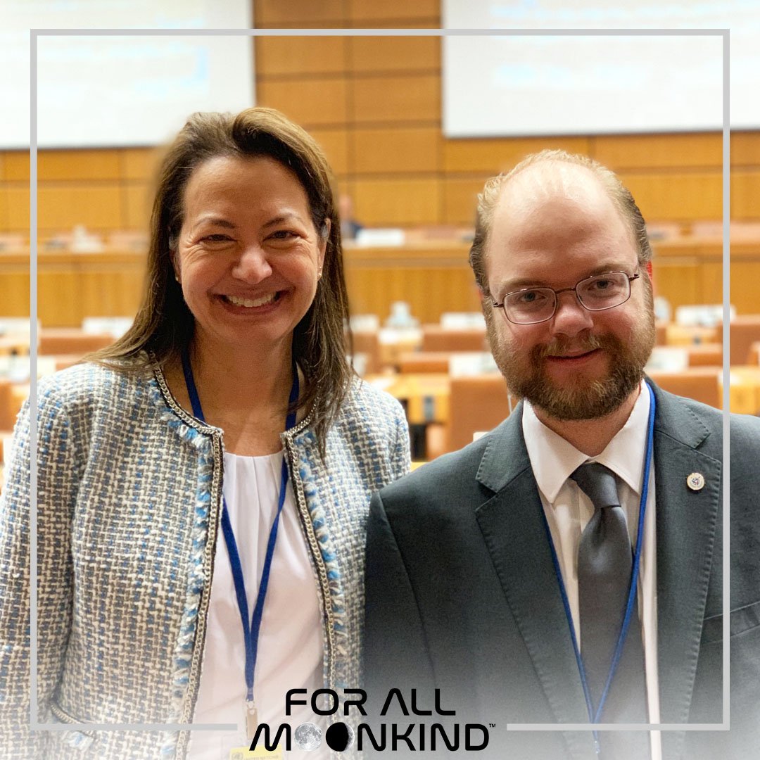ForAllMoonkind's tweet image. The 58th Session of the Legal Subcommittee of UNCOPUOS is full of friendly and familiar faces, many of them members of For All Moonkinds Advisory Councils, such as Legal Council Member @ThomCheney. Always great to see you! #UNOOSA #UNCOPUOS #spacelaw