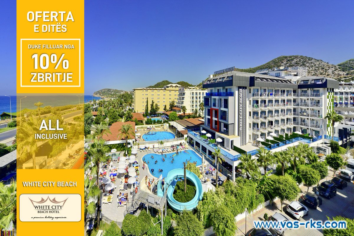 VASTOUR1's tweet photo. 👉Deri ne 10% Zbritje - OFERTA E DITES 
😎Rezervo White City Beach
☀️Antalya fillon me 27maj

REZERVONI ne https://t.co/LAeRYI6e2N, VAS TOUR – member VAS GROUP ose ne agjencite anetare te VAS TOUR OPERATOR!
#JoinUsLoveVAS https://t.co/7mxdEeazd1