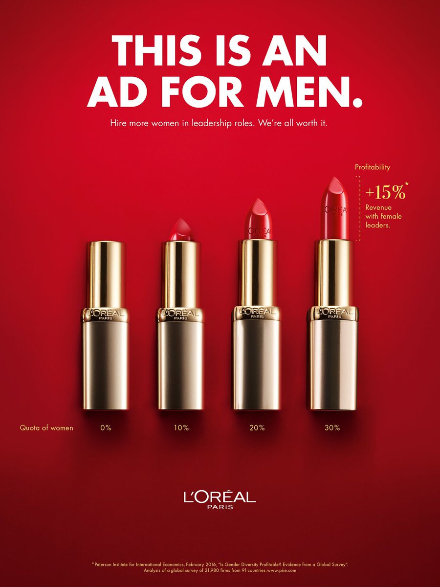 lacriaturacreat's tweet photo. “Este es un anuncio para hombres. Contratad más mujeres en puestos de liderazgo". Brutal campaña de McCann Alemania para L'Oréal >>> https://t.co/ovhk8xQnm4 https://t.co/MvVIZPlxC5