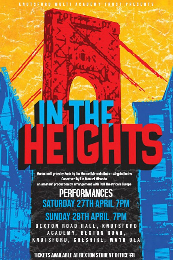 ArtsKMAT's tweet photo. Book your tickets now for our production of ‘IN THE HEIGHTS’ 27th &amp; 28th April! https://t.co/DskzG1hcow