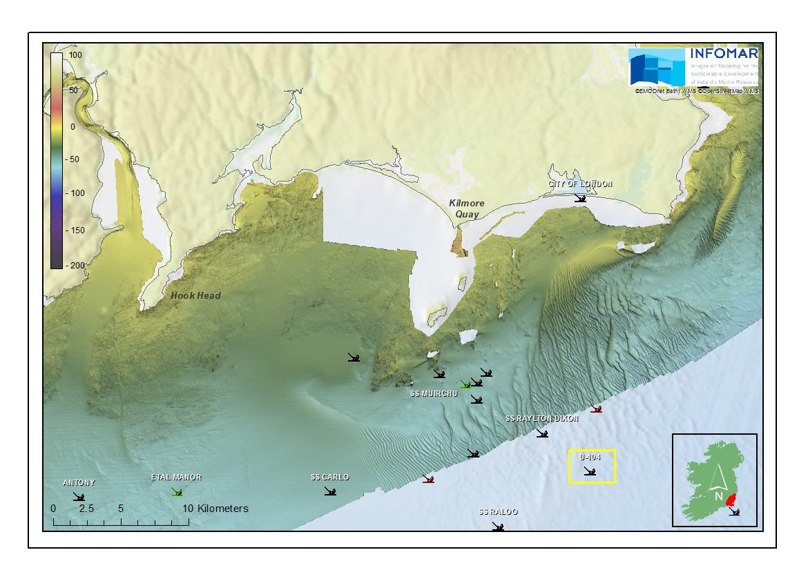 followtheboats's tweet photo. #OnThisDay 1918
The U-104 U-Boat sank 21km SW of #CarnsorePoint #Wexford and now lies on the seafloor as a depth of 55m. #Shipwreck
View the #3D model here: https://t.co/gvKqp84Tqw
@Dept_CCAE @GeolSurvIE @MarineInst https://t.co/CXEedI1ci4