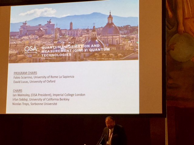 aperdomoortiz's tweet photo. @FabioSciarrino and Irfan Siddiqui opening #QIM2019 in this magnificent room @SapienzaRoma. @jaygambetta from @IBMResearch, the first plenary speaker with a wonderful overview of IBM's Q research. An honor to be an invited speaker in this superb program: https://t.co/D1tZDpSNGq https://t.co/cUIPJqTv5v